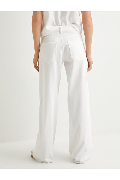 Koton Blugi drepti cu buzunar cu talie înaltă cu picior lat - Blugi Nora cu picior decupat