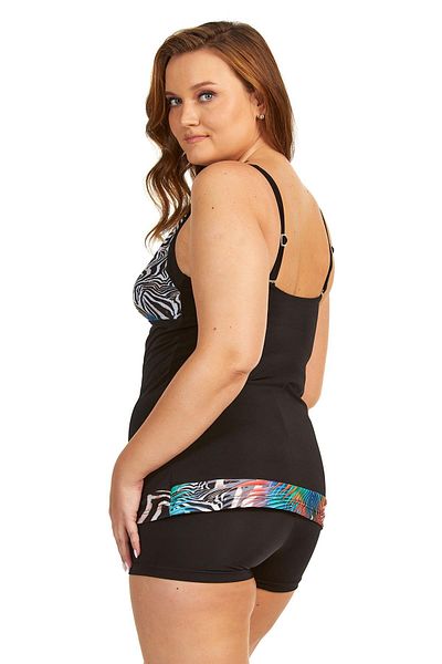 Argento Tankini de damă cu model negru de mărime mare