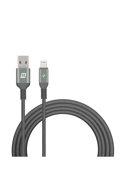 Momax كابل USB مضفر ثلاثي لـ iPhone Elite بطول 2 متر - أسود