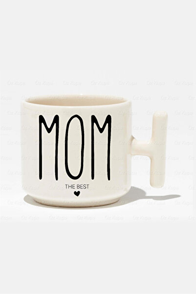 IŞILAY PROMOSYON Mom Dad The Best Printed Pair of 2 White T Handle Mugs