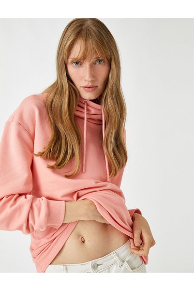 Koton Shawl Collar Printed Sweatshirt