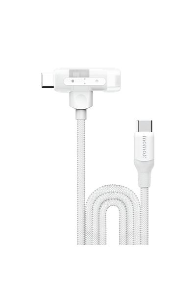 Momax 1-Link Flow Duo 2in1 USB-C To USB-C and Lightning Braided Cable 1.5m - White