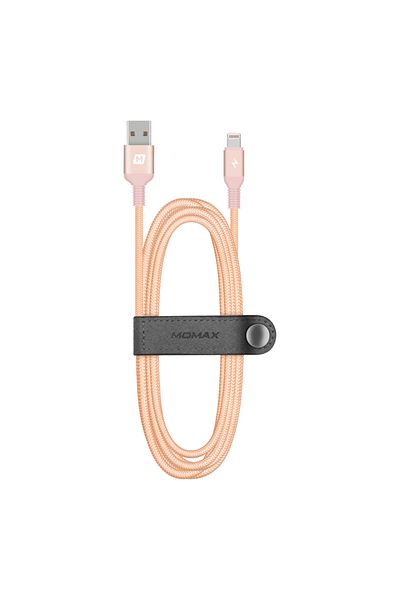 Momax كابل USB مضفر ثلاثي لـ iPhone Elite بطول 1.2 متر - ذهبي