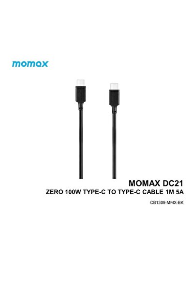 Momax Zero USB-C to USB-C Type-C Cable 100W PD Super Fast Charging 1m - Black