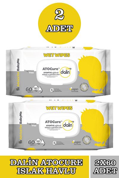 Dalin Atocure 60 Pack Wet Wipes - 2 Pieces