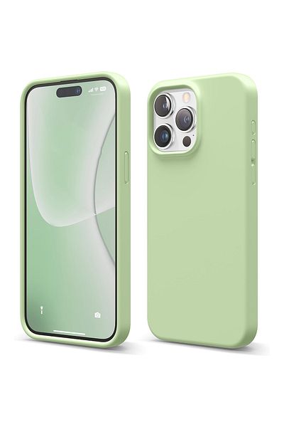 Merwish غطاء حماية من السيليكون متوافق مع هاتف Apple Iphone 13 Promax مع شعار مخملي باللون الأخضر
