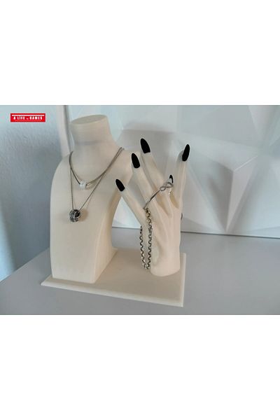 a life in games 22cm Jewelry Necklace & Ring Organizer - Decorative Suit, Mannequin Display Stand Set