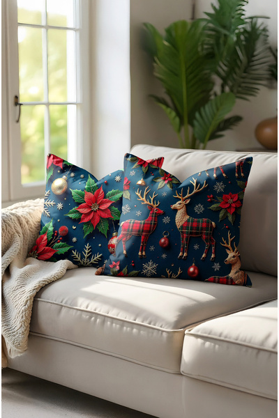 MUN HOME Concept de Anul Nou - Husă de pernă cu două fețe, imprimată digital,...