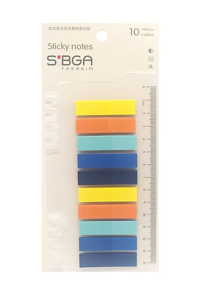 sibga tasarım Transparent Colored Post-It Note Paper - 200 Sheets Bookmark Sticker