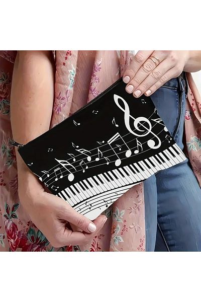 bundle island Piano, Note, Music Character Makeup Bag / Pen Holder