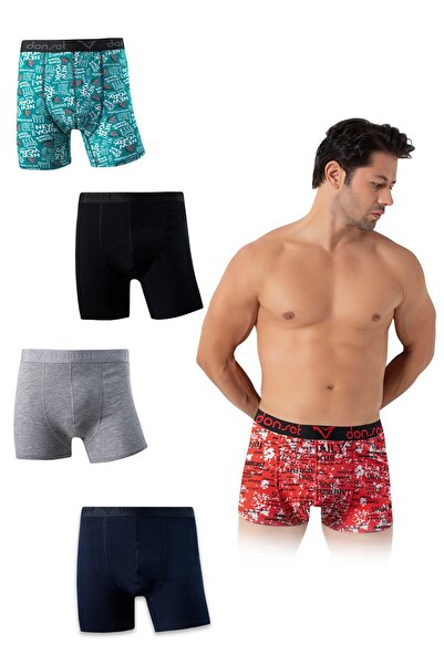 donset Erkek Desenli Battal Boy Boxer - 5'lı Özel Kutusunda BOHÇALIK ÖZEL PAKET