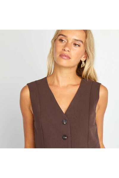 KIABI Waiter-style waistcoat BROWN
