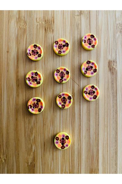 Kartopu Patterned Soft Button 13 mm 10 Pkt. Color: Yellow.