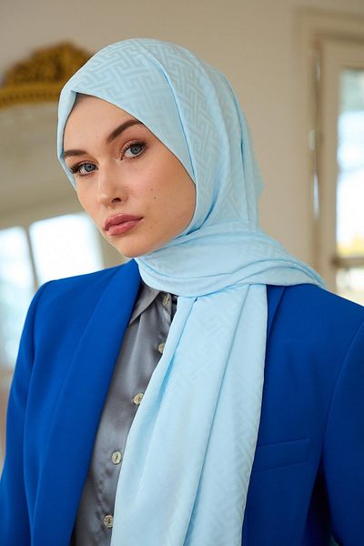 İpekhan Baby Blue Silky Jacquard Summer Sparkle Collection - 9017-19
