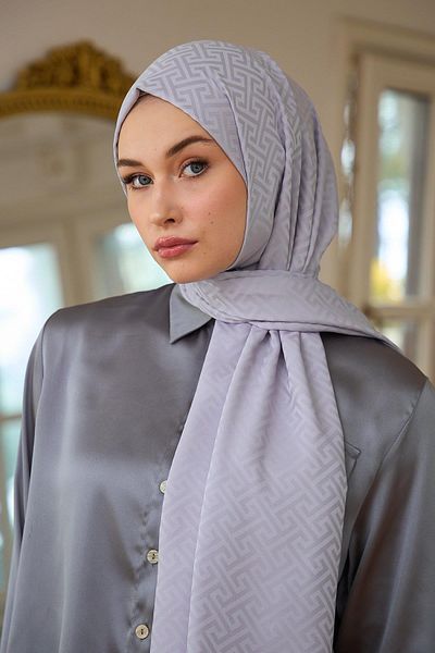 İpekhan Συλλογή Silky Jacquard Shawl Lavender Grey Summer Sparkle - 9017-17