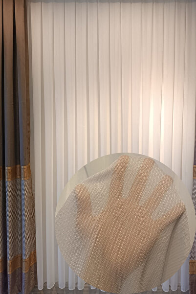 Özgün Home Üst Kalite Balık Sırtı (1/2,5 Normal Pile) Ekru Tül Perde