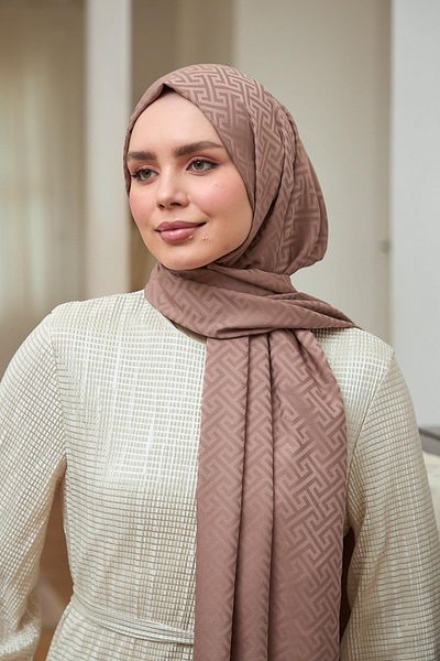 İpekhan Συλλογή Silky Jacquard Mink - Summer Radiance Shawl Outdoor 9017-08