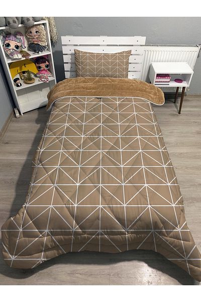 yok yok evim eve dair her şey Σετ ύπνου Welsoft Fluffy διπλής όψης MINK GEOMETRY με μοτίβο μονό πάπλωμα