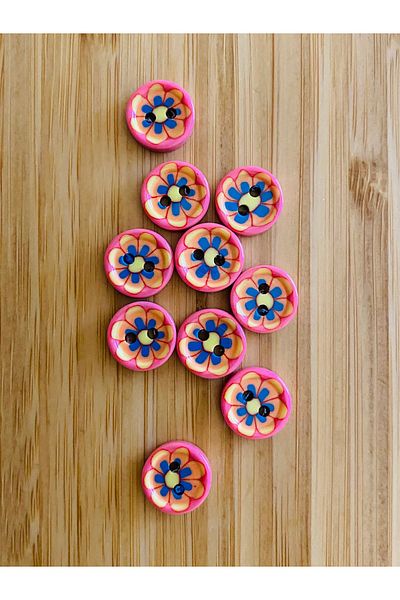 Kartopu Patterned Soft Button 13 mm 10 Pkt. Color: Dark Pink.