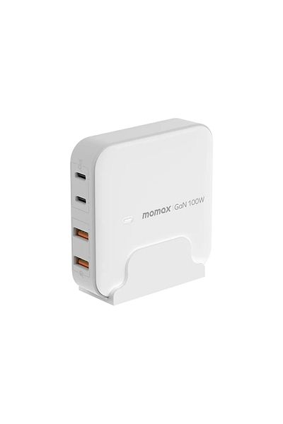 Momax One Plug GaN 100W 4-Port Desktop Charger 2 USB-C and 2 USB-A port - White