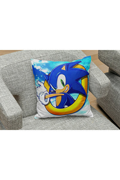 owl bag غطاء وسادة مربع منقوش باللون الأزرق الصوتي