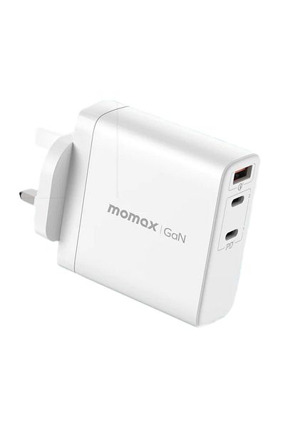 Momax One Plug GaN 140W 3-Port Fast Charger 2 USB-C and USB-A port - White