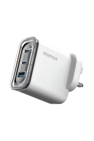 Momax 1-Charge Flow GaN Wall Charger 3 Ports 80W - White