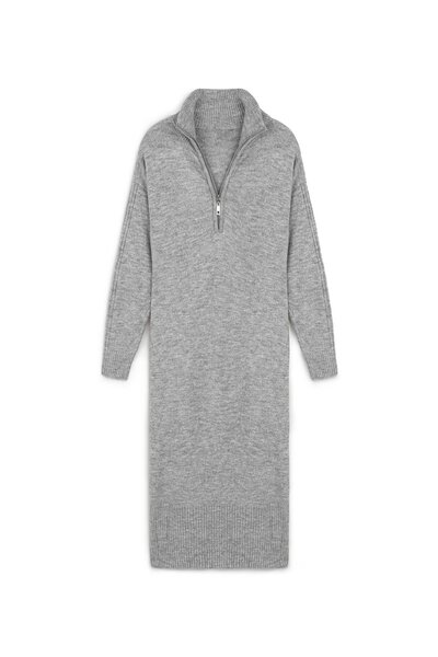 praye Сіра довга трикотажна туніка - на блискавці