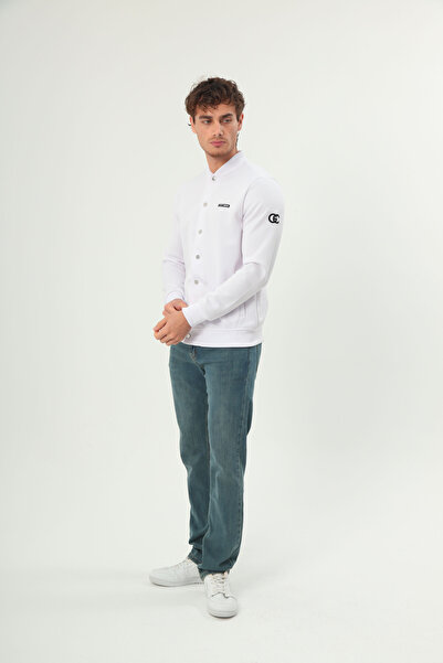 grand coco Чоловічий однотонний патчворк-піджак з ґудзиками, довгими рукавами та принтом літер