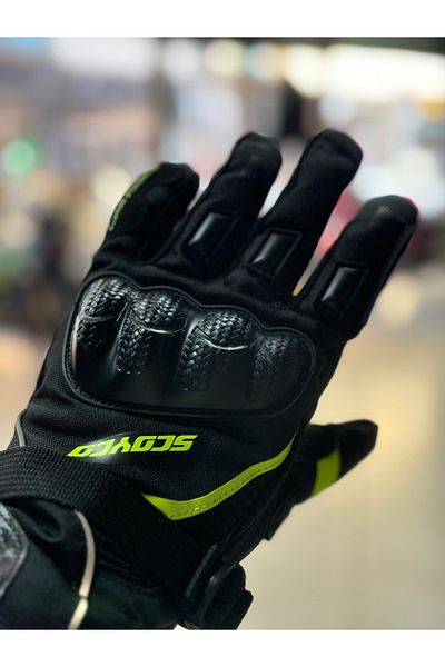Scoyco Mc83 Winter Motorcycle Gloves (Black-Green)