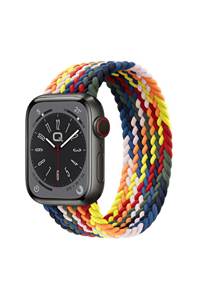 Quse Apple Watch 41mm/40mm/38mm & Series 10/11 42mm Uyumlu Örgü Solo Loop Kor...