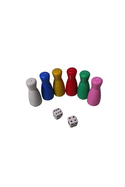 Game Pawn (6*5 Total 30 Pieces) + Dice (2*5 Total 10 Pieces)