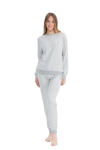 U.S. Polo Assn. Costum de pijama cu mânecă lungă pentru femei, cu licență de POLO SUA, țesătură termică cu textura moale