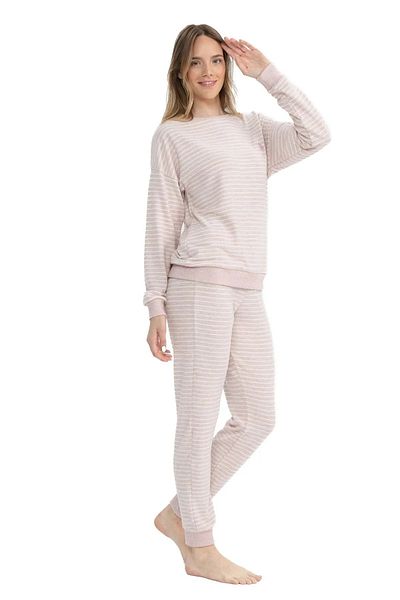 U.S. Polo Assn. Costum de pijama cu mânecă lungă pentru femei, cu licență de POLO SUA, țesătură termică cu textura moale
