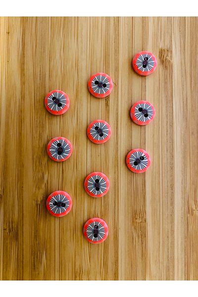 Kartopu Patterned Soft Button 13 mm 10 Pkt. Color: Neon.
