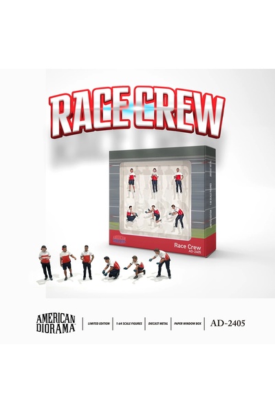 American Diorama 1/64 Figure Set: Race Crew Ad-2405