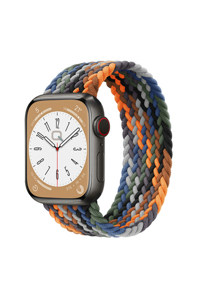 Quse Apple Watch 46mm/45mm/44mm & Series 1-3 42mm ile Uyumlu Örgü Solo Loop K...