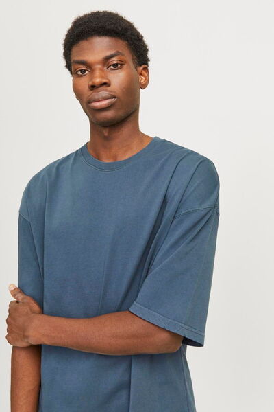 Jack & Jones Men's Crew Neck Solid Color T-Shirt - Charge