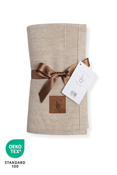 Next Baby Little Dedi Two Knitted Baby Blanket, Stylish and Comfortable Children's Blanket Beige 80 X 100 cm