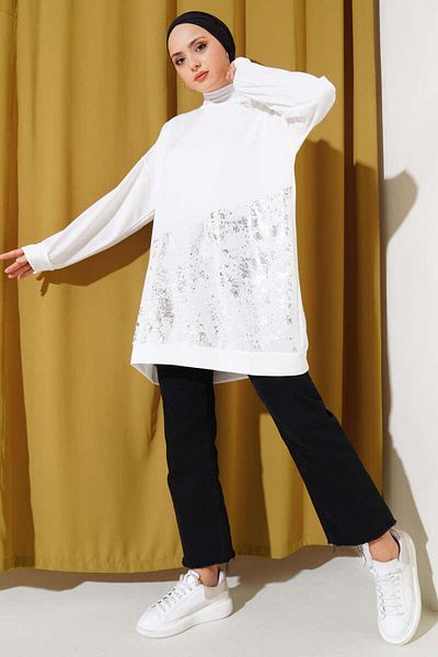 VOLT CLOTHİNG Women's Leaf Detailed Tunic