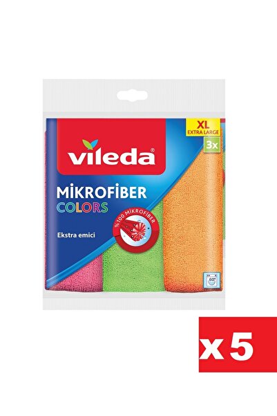 Vileda Krpa za čišćenje od mikrovlakana - 3 boje, XL 36x34 cm, 5 komada