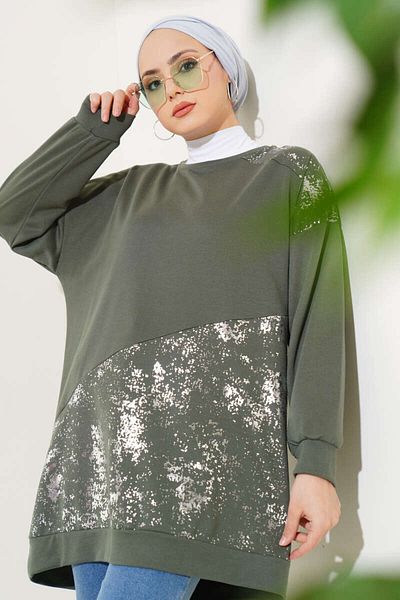 VOLT CLOTHİNG Detaillierte Damen-Tunika aus Lack