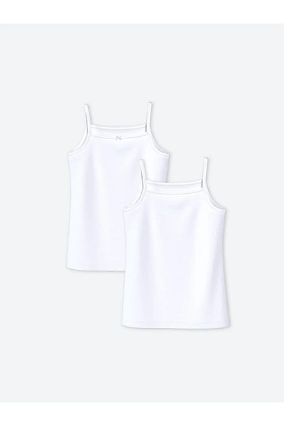 LC Waikiki Lcw Kids White Square Neck Girls' Undershirt Set of 2