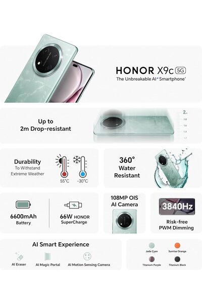 HONOR X9c Smartphone with 12GB RAM, 256GB Storage, Dual SIM 5G - Middle East Version