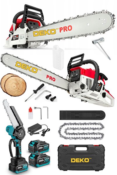 DEKO TURKEY Mega Bahçe 2'li Set Benzinli 10hpx Ağaç Kesme Bıçkı Testeresi + Ş...