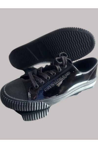 Flow Mi̇sseale Patent Leather Black Sneakers