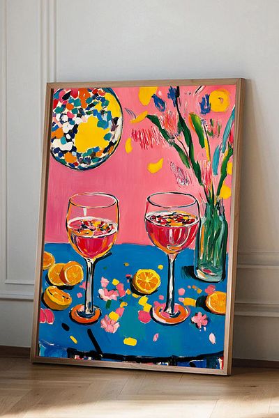 Taranist Poster Cheers Cheers Disco Ball Matisse Style Decor Flowers