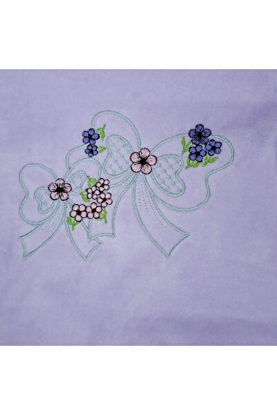 Tosyalı Burak Bebe Kız Çocuk Nakışlı Kadife Alt-Üst Takım