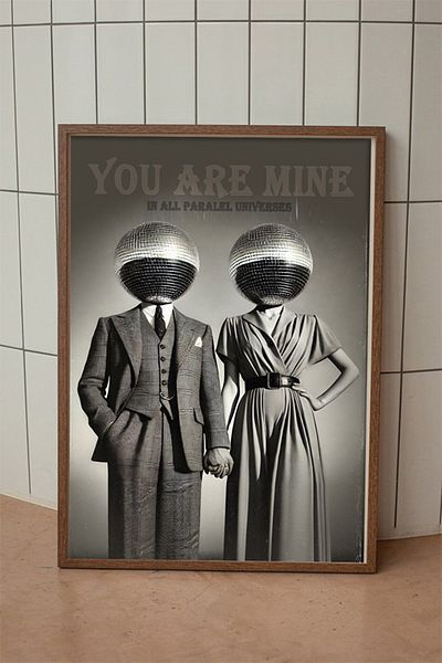 Taranist Poster Lovers Disco Head Disco Ball Retro Vintage Îți sunt toate universurile paralele