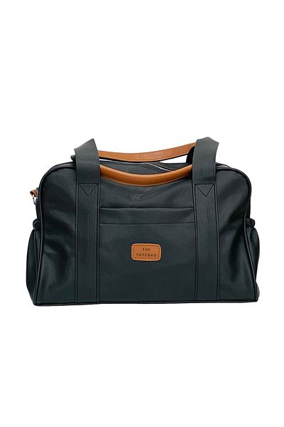 Trg Polo Satin Medium Size Black Women's Shoulder Bag